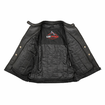 Padded design women leather jacket | LuxRyder