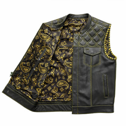 Gold Leather vest | LuxRyder