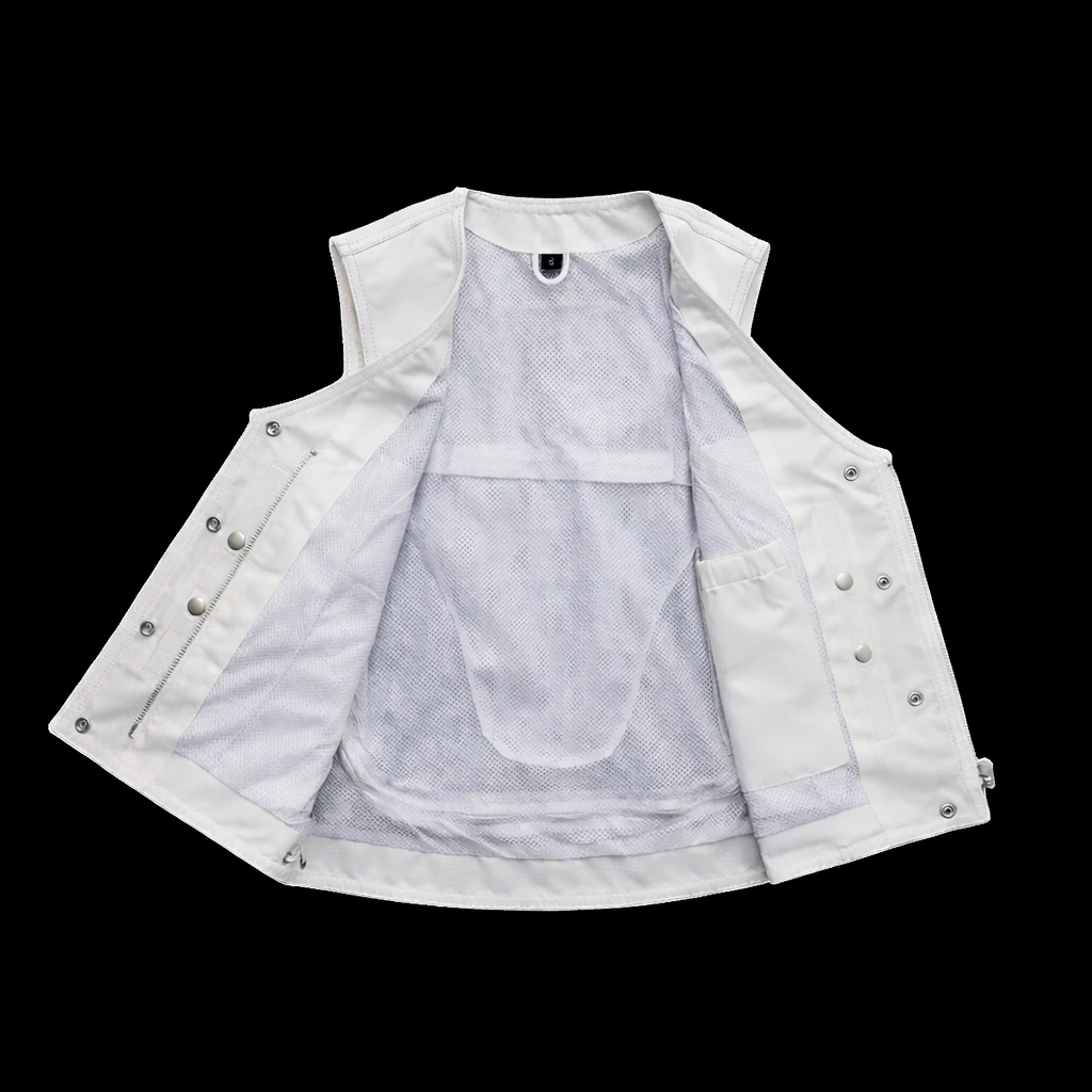 Leather white vest | LuxRyder