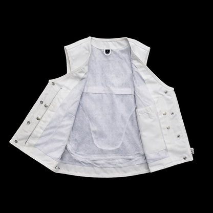 Leather white vest | LuxRyder
