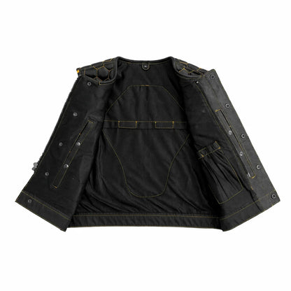 Lowside Hornet Perforated Men's Club Style Leather Vest - Lux Ryder