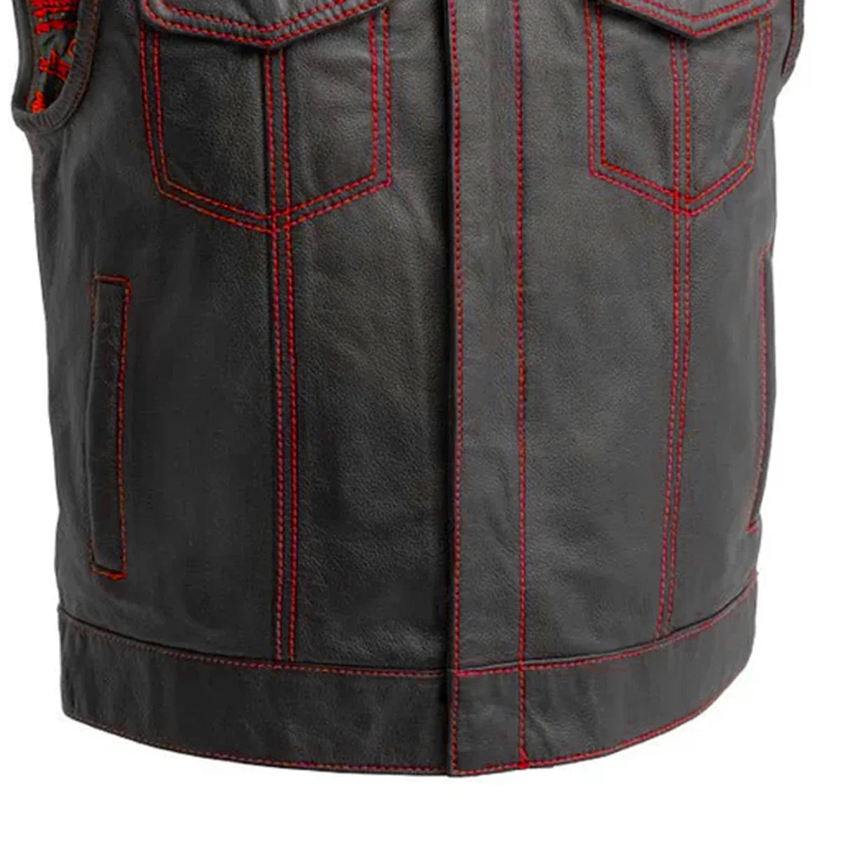 Men’s Leather Motorcycle Club Vest - Lux Ryder