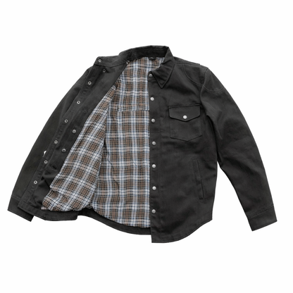 Black shirt with plaid lining | LuxRyder