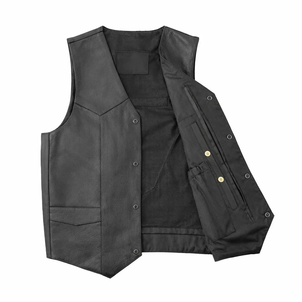 Black leather vest | LuxRyder