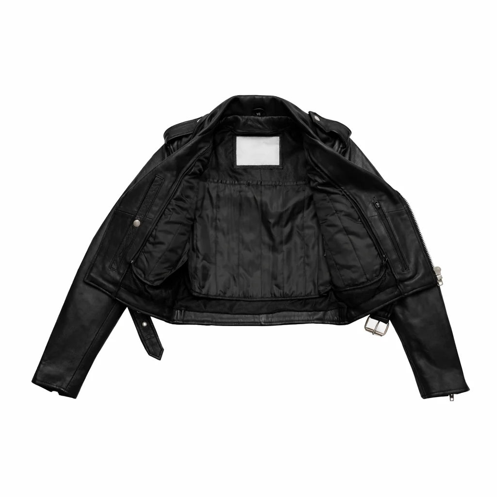 Women’s Cropped Leather Jacket | LuxRyder