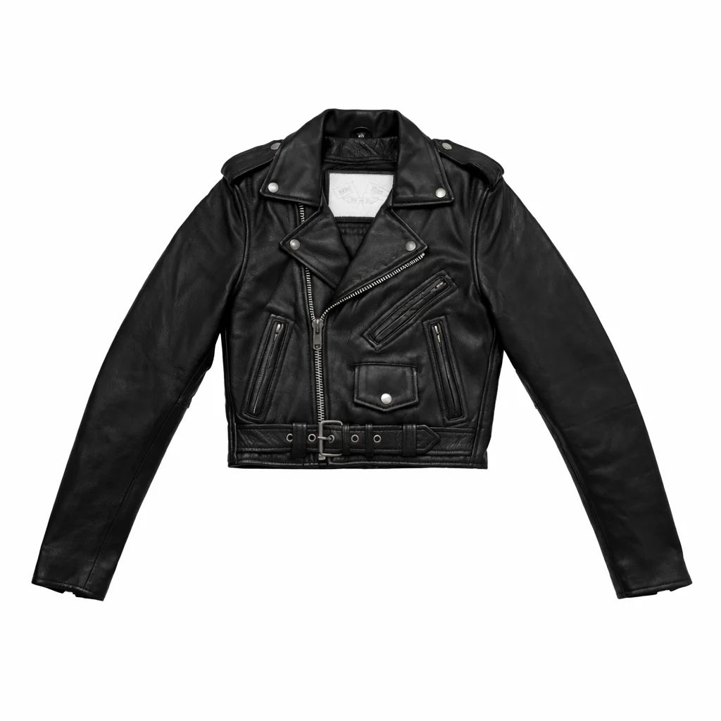 Women’s Cropped Leather Jacket | LuxRyder