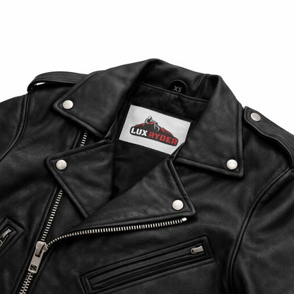 Women’s Cropped Leather Jacket | LuxRyder