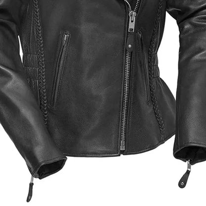 Women’s Heavyweight Leather Motorcycle Jacket - Lux Ryder