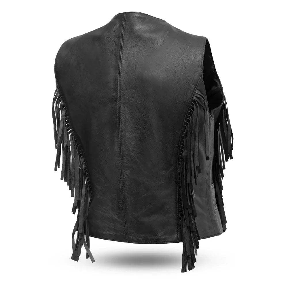 Apache Women's Leather Motorcycle Vest - Lux Ryder