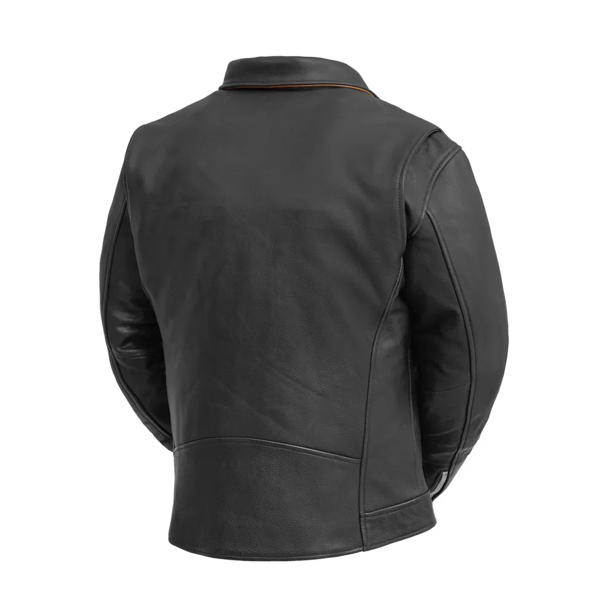 Men Leather Motorcycle Jacket with Classic Asymmetrical Zip - Lux Ryder