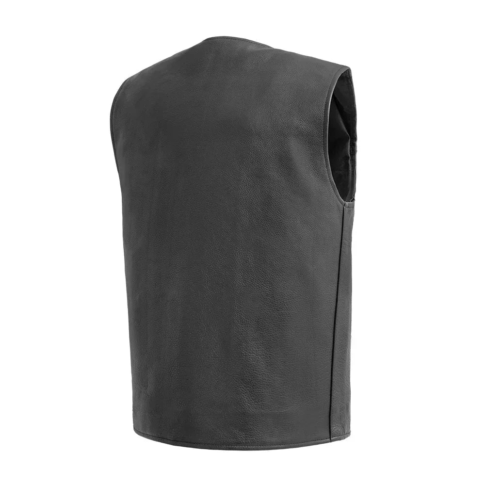 Badlands Men's Motorcycle Leather Vest - Lux Ryder