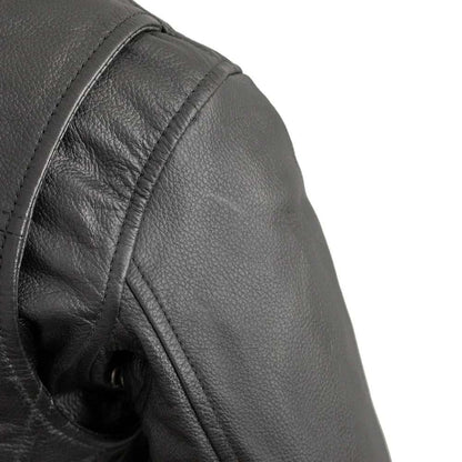 Bambino Kid’s Motorcycle Leather Jacket soft cowhide leather center zip with snap pockets and zippered sleeves for kids riding style