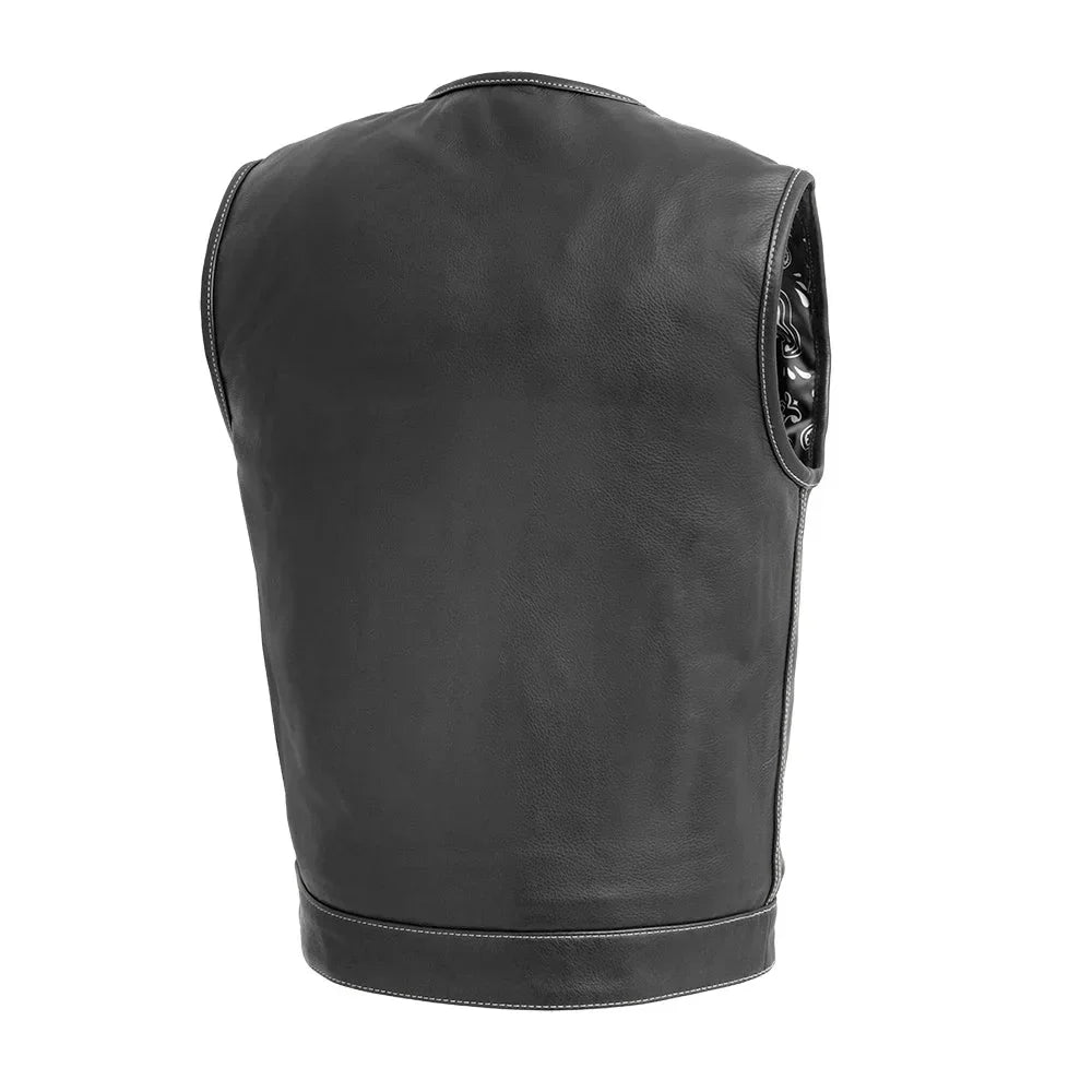 Bandit Men's Leather Motorcycle Vest - Lux Ryder