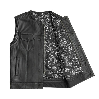Bandit Men's Leather Motorcycle Vest - Lux Ryder