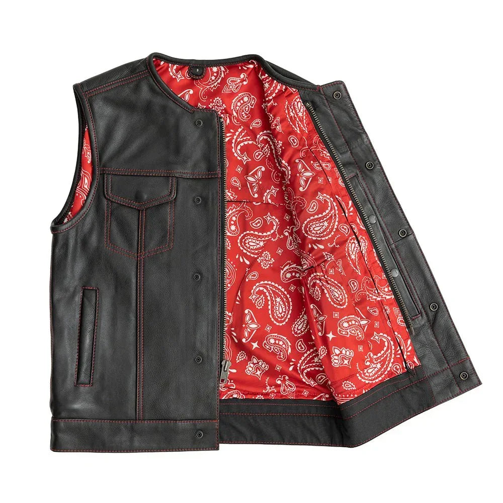 Bandit Men's Leather Motorcycle Vest - Lux Ryder