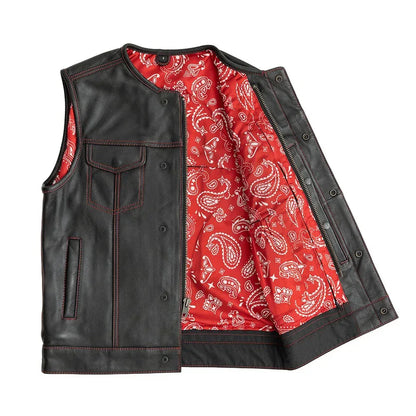 Bandit Men's Leather Motorcycle Vest - Lux Ryder