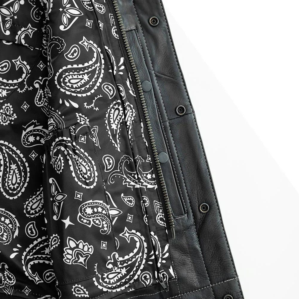 Bandit Men's Leather Motorcycle Vest - Lux Ryder