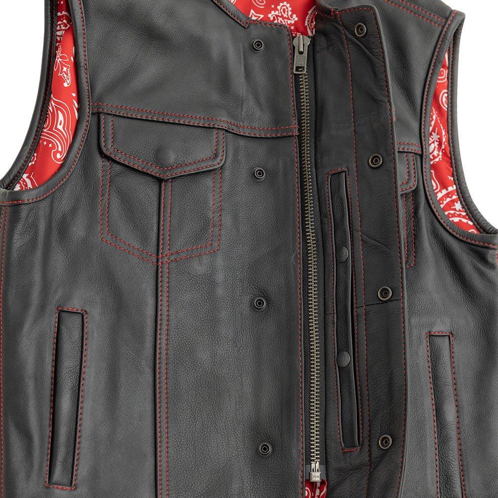 Bandit Men's Leather Motorcycle Vest - Lux Ryder