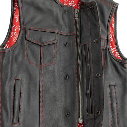 Bandit Men's Leather Motorcycle Vest - Lux Ryder