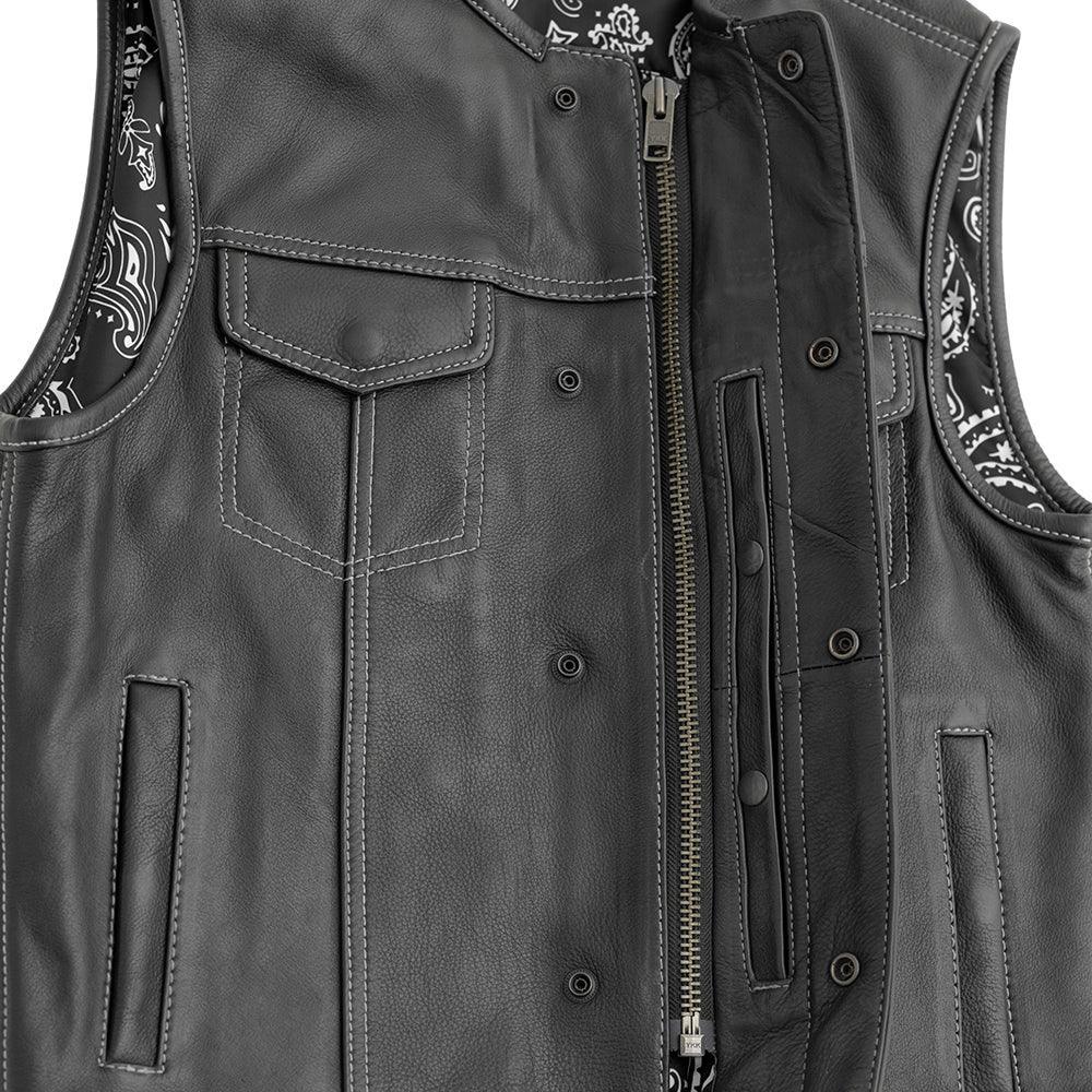 Bandit Men's Leather Motorcycle Vest - Lux Ryder