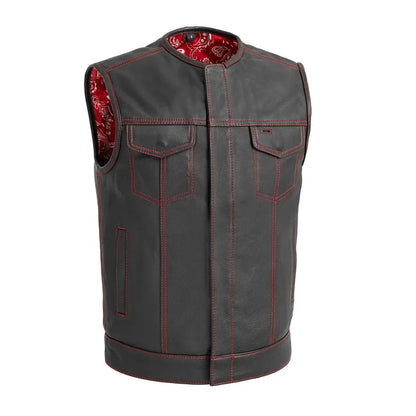 Bandit Men's Leather Motorcycle Vest - Lux Ryder