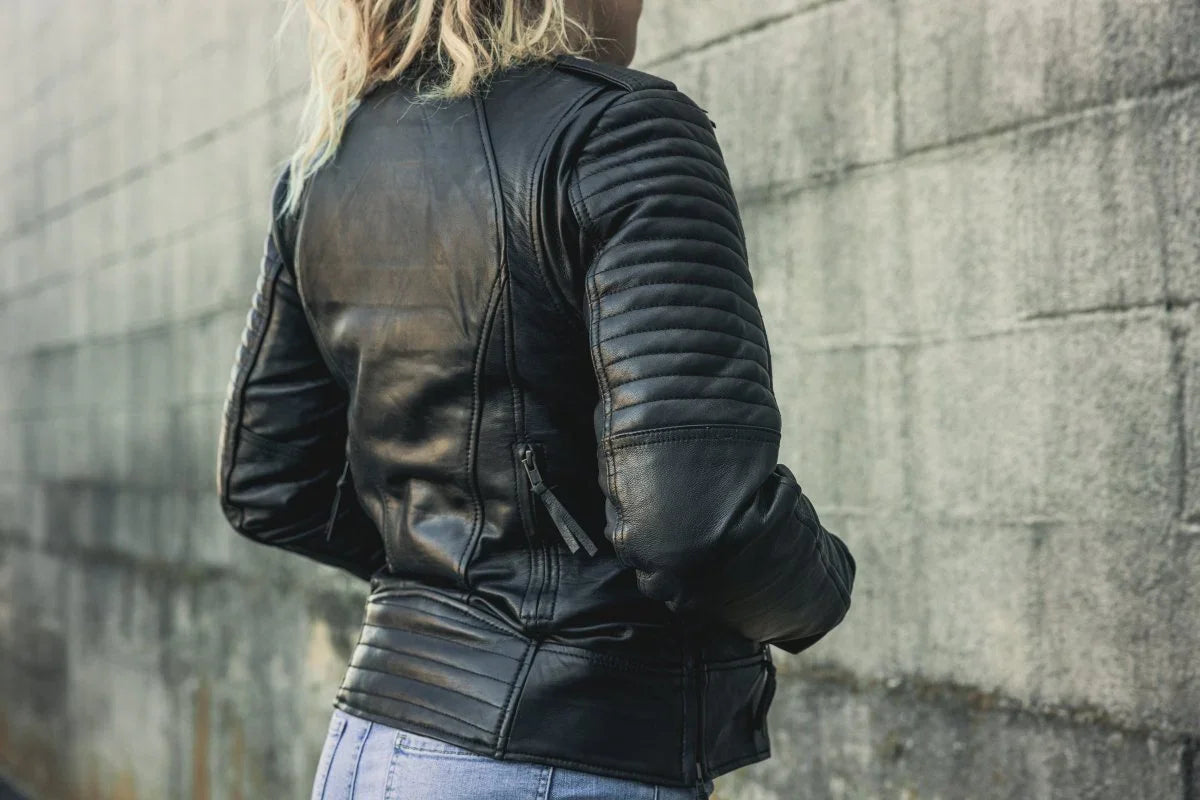 Women’s Lightweight Leather Motorcycle Jacket - Lux Ryder