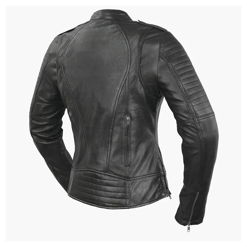 Women’s Lightweight Leather Motorcycle Jacket - Lux Ryder