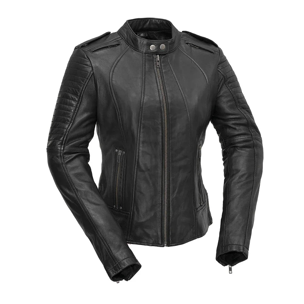 Women’s Lightweight Leather Motorcycle Jacket - Lux Ryder