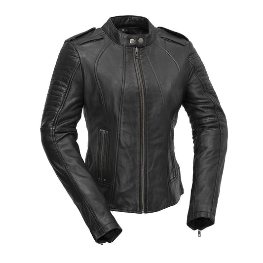 Women’s Lightweight Leather Motorcycle Jacket - Lux Ryder