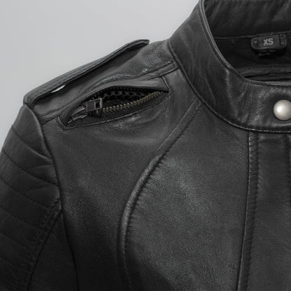 Women’s Lightweight Leather Motorcycle Jacket - Lux Ryder