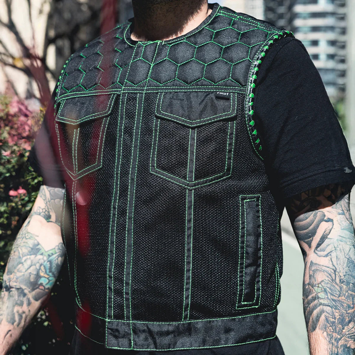 Lowside Hornet Moto Mesh Men's Club Style Vest - Lux Ryder