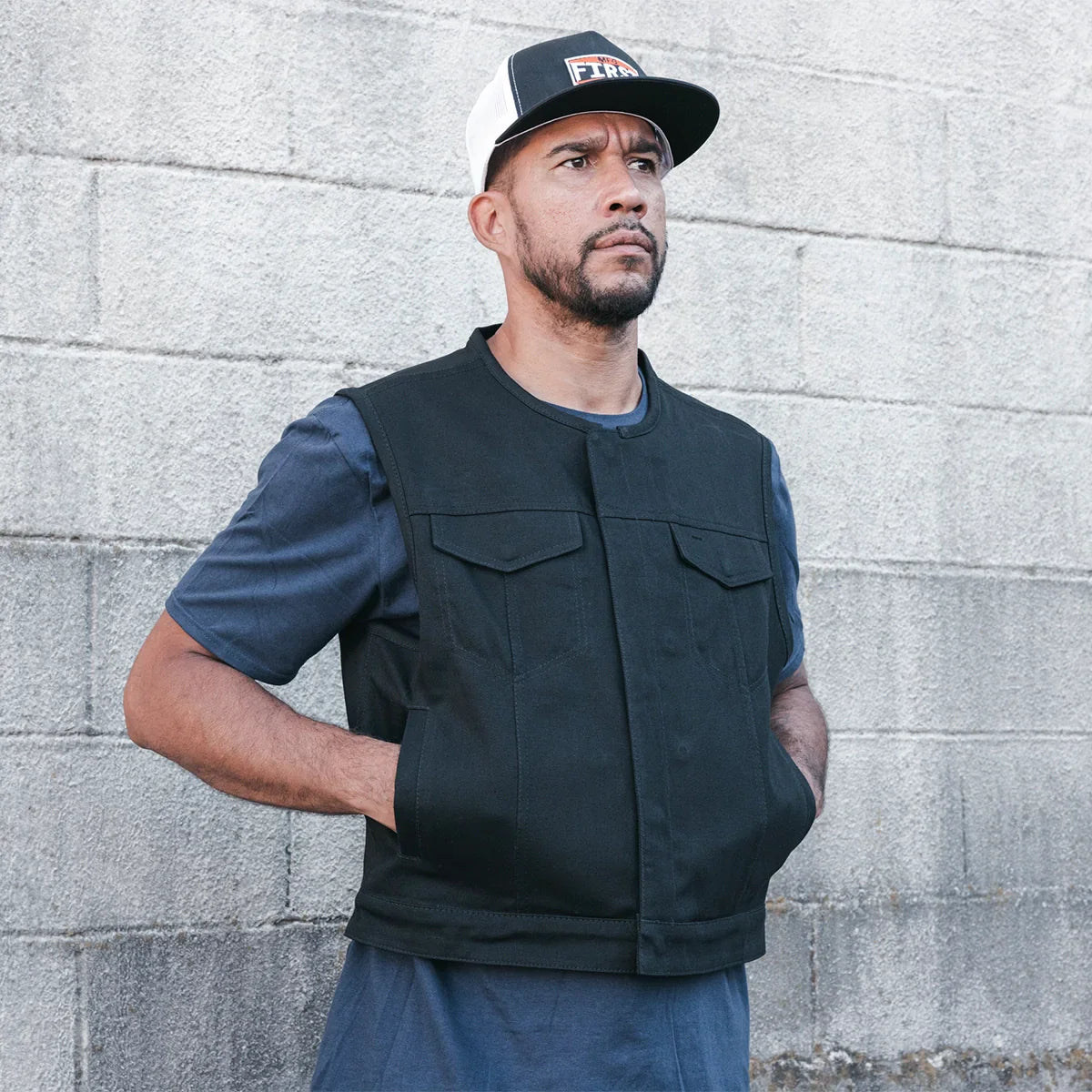 Lowside Men's Motorcycle Twill Vest - Lux Ryder