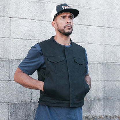 Lowside Men's Motorcycle Twill Vest - Lux Ryder