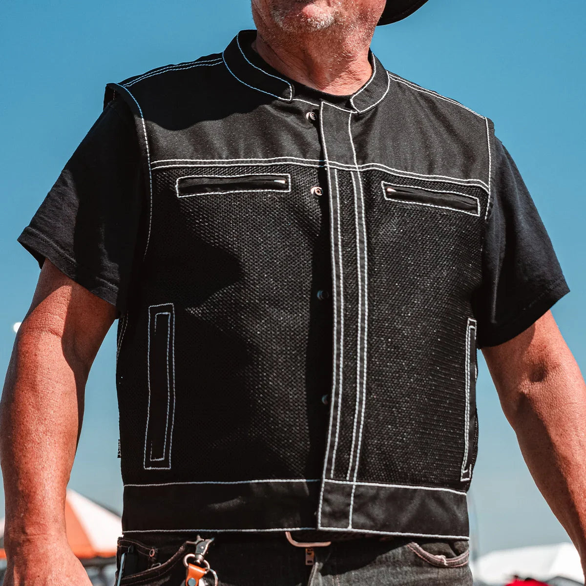 Lowrider Moto Mesh Men's Motorcycle Vest - Lux Ryder