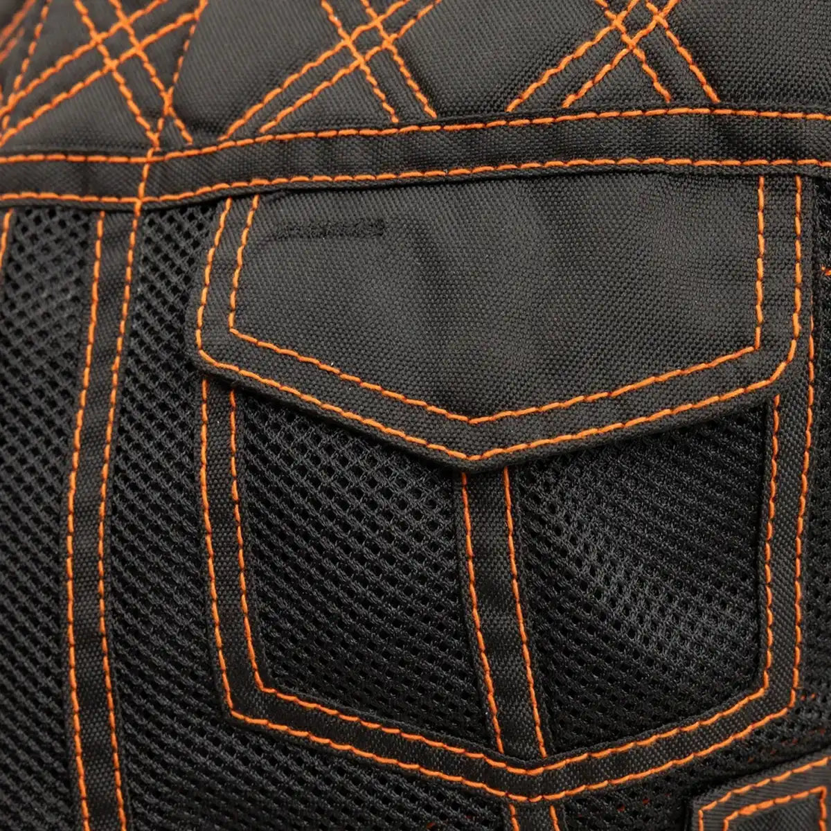 Women Moto Mesh Motorcycle Vest with Diamond Quilted Shoulder - Lux Ryder