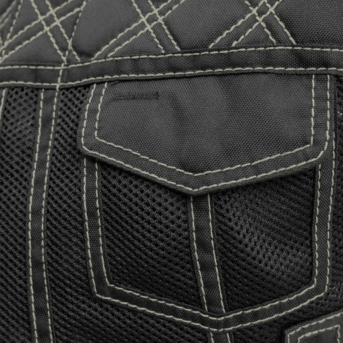 Women Moto Mesh Motorcycle Vest with Diamond Quilted Shoulder - Lux Ryder