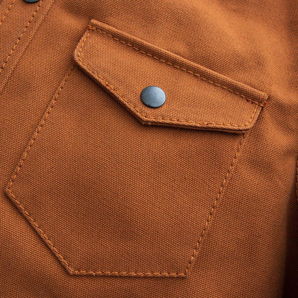 Brawn Men’s Motorcycle Canvas Shirt – Heavy 20oz Duck Canvas Overshirt - Lux Ryder