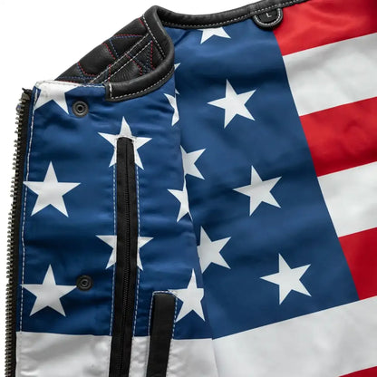 Captain Men's Motorcycle Leather Vest - Lux Ryder