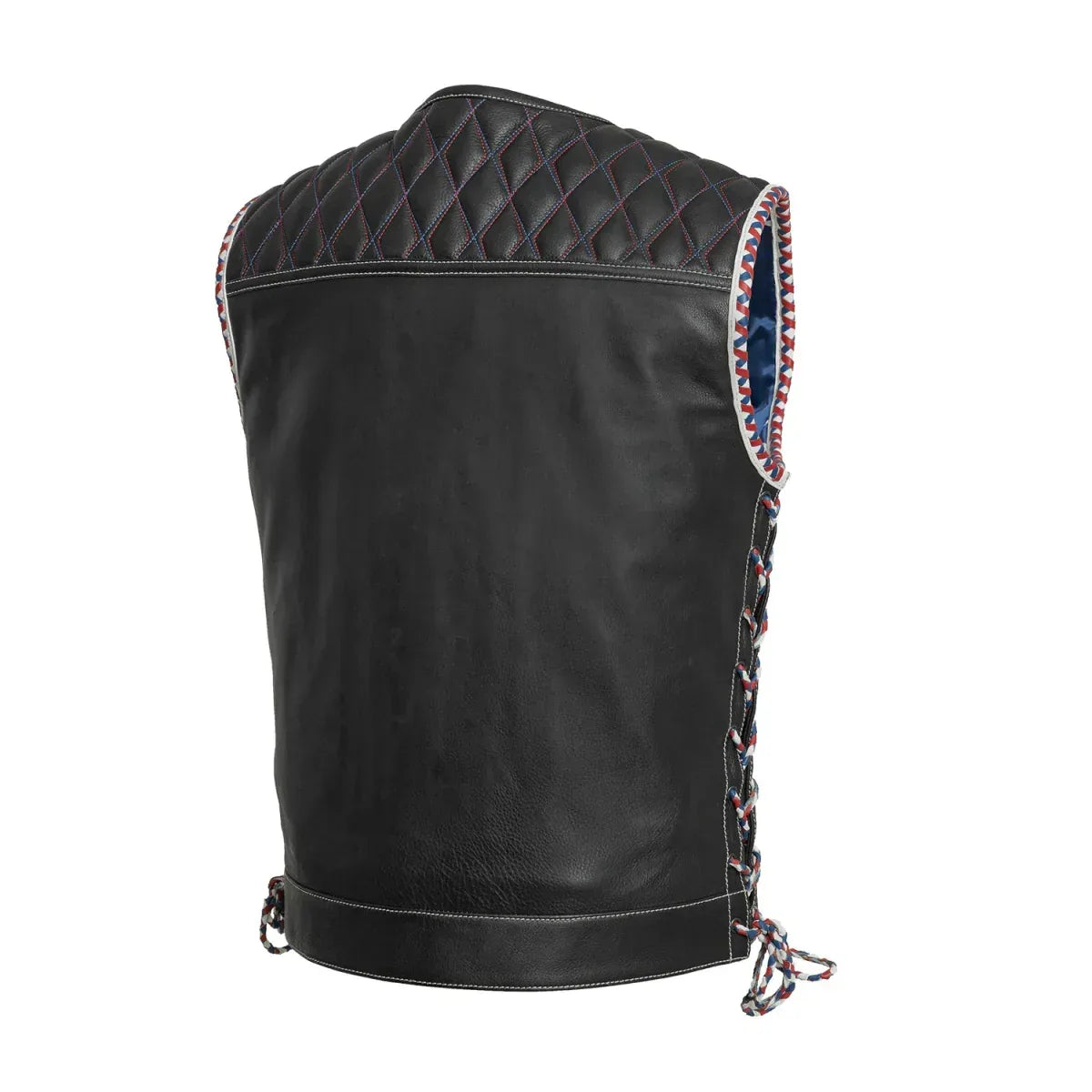 Captain Men's Motorcycle Leather Vest - Lux Ryder
