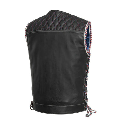 Captain Men's Motorcycle Leather Vest - Lux Ryder