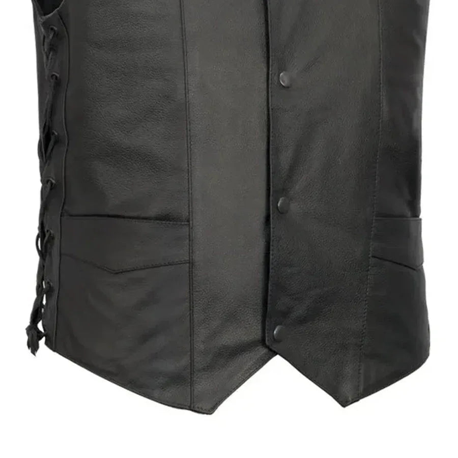 Carbine Men's Western Style Leather Motorcycle Vest - Lux Ryder