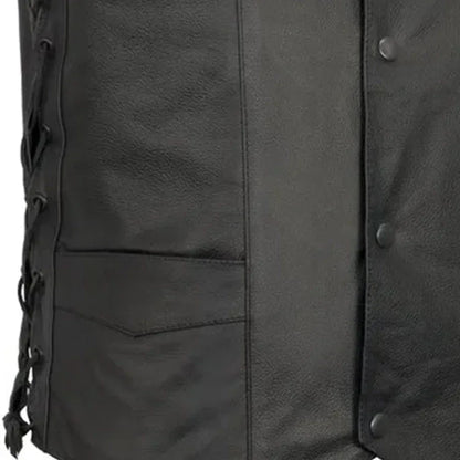 Carbine Men's Western Style Leather Motorcycle Vest - Lux Ryder
