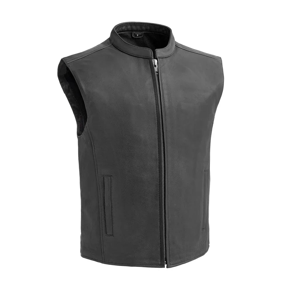 Club House Men's Leather Motorcycle Vest - Lux Ryder