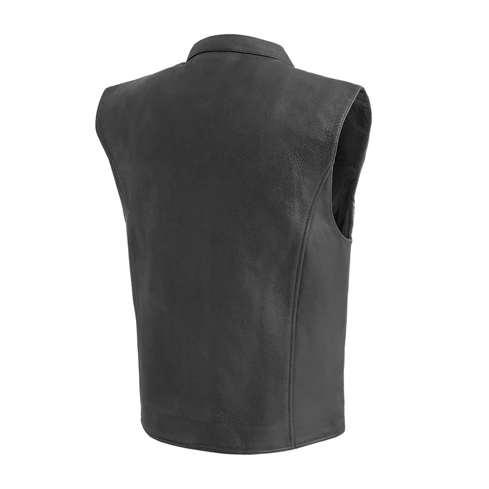 Club House Men's Leather Motorcycle Vest - Lux Ryder