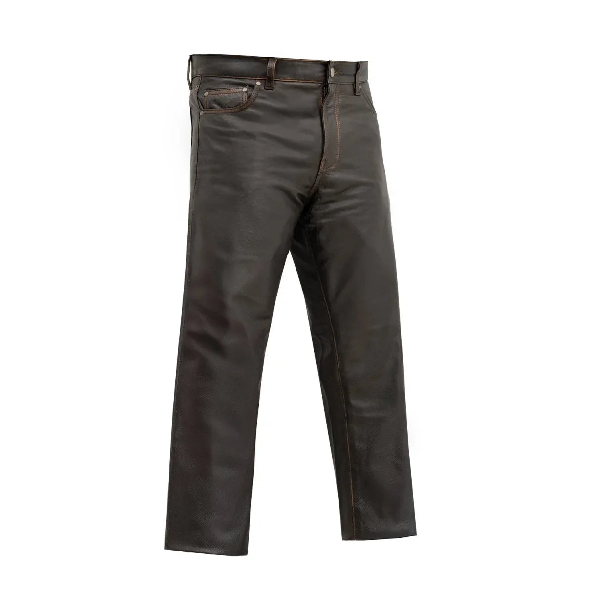 Men’s Leather Riding Pants – Classic Five-Pocket Motorcycle Leather Pants - Lux Ryder
