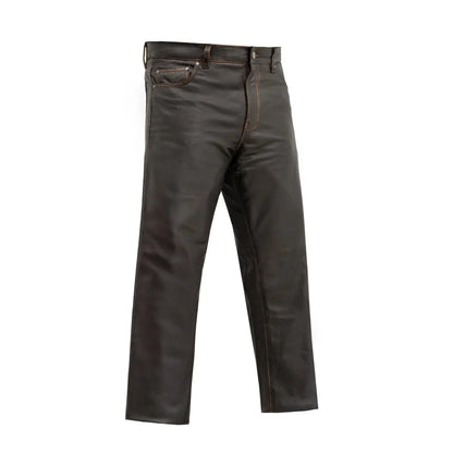 Men’s Leather Riding Pants – Classic Five-Pocket Motorcycle Leather Pants - Lux Ryder