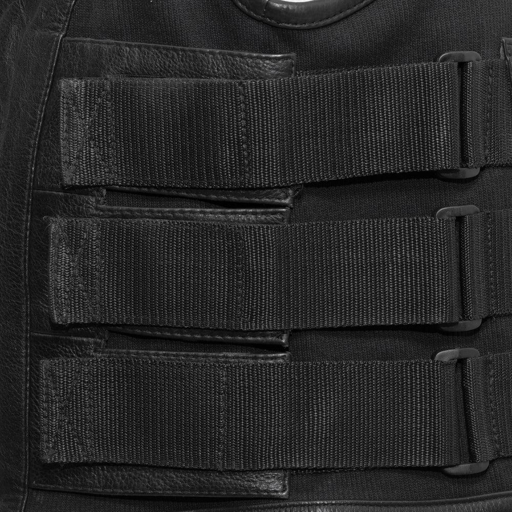 Commando Men's Leather Swat Style Motorcycle Vest - Lux Ryder