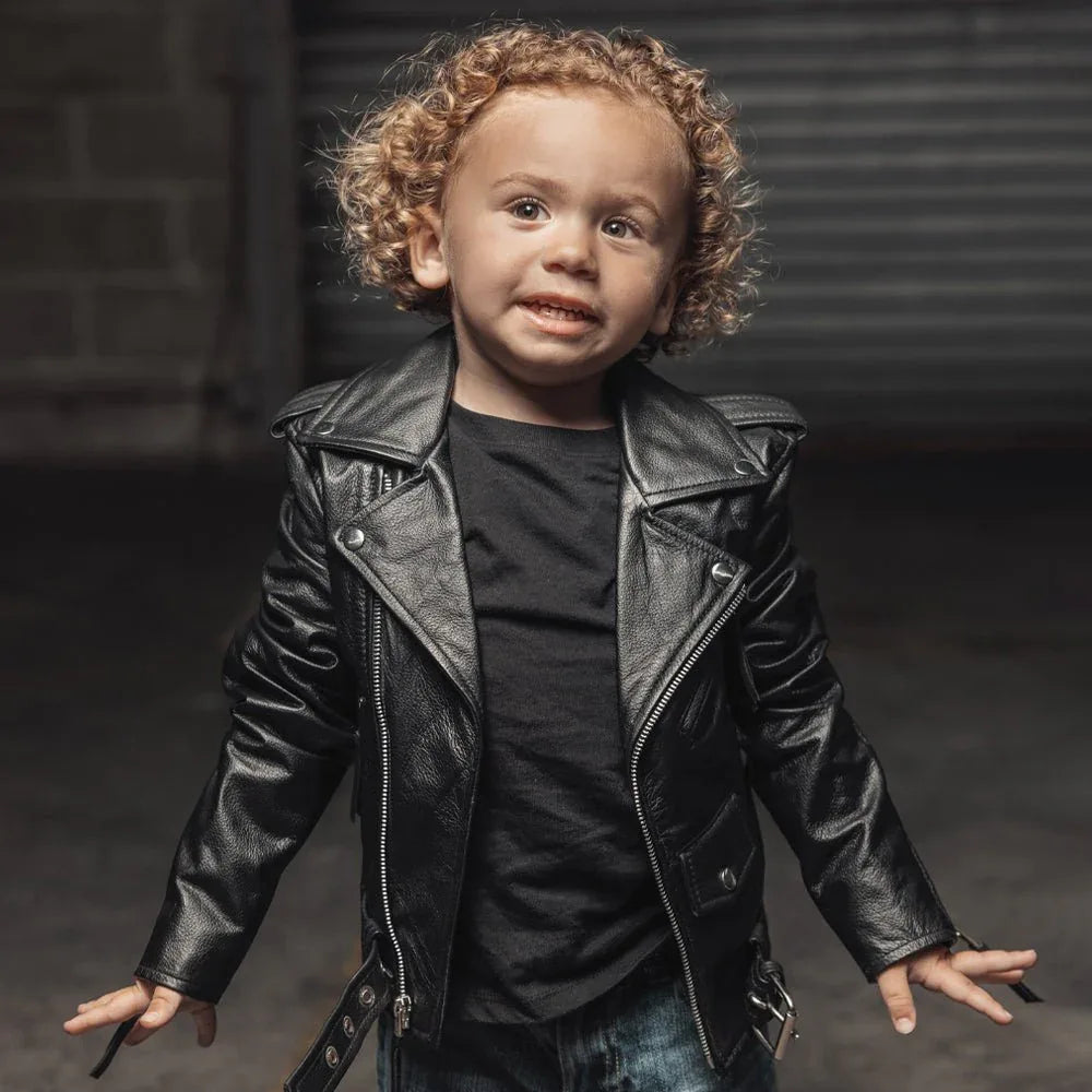 Cry Baby Kid’s Motorcycle Leather Jacket – Lightweight Riding Style - Lux Ryder