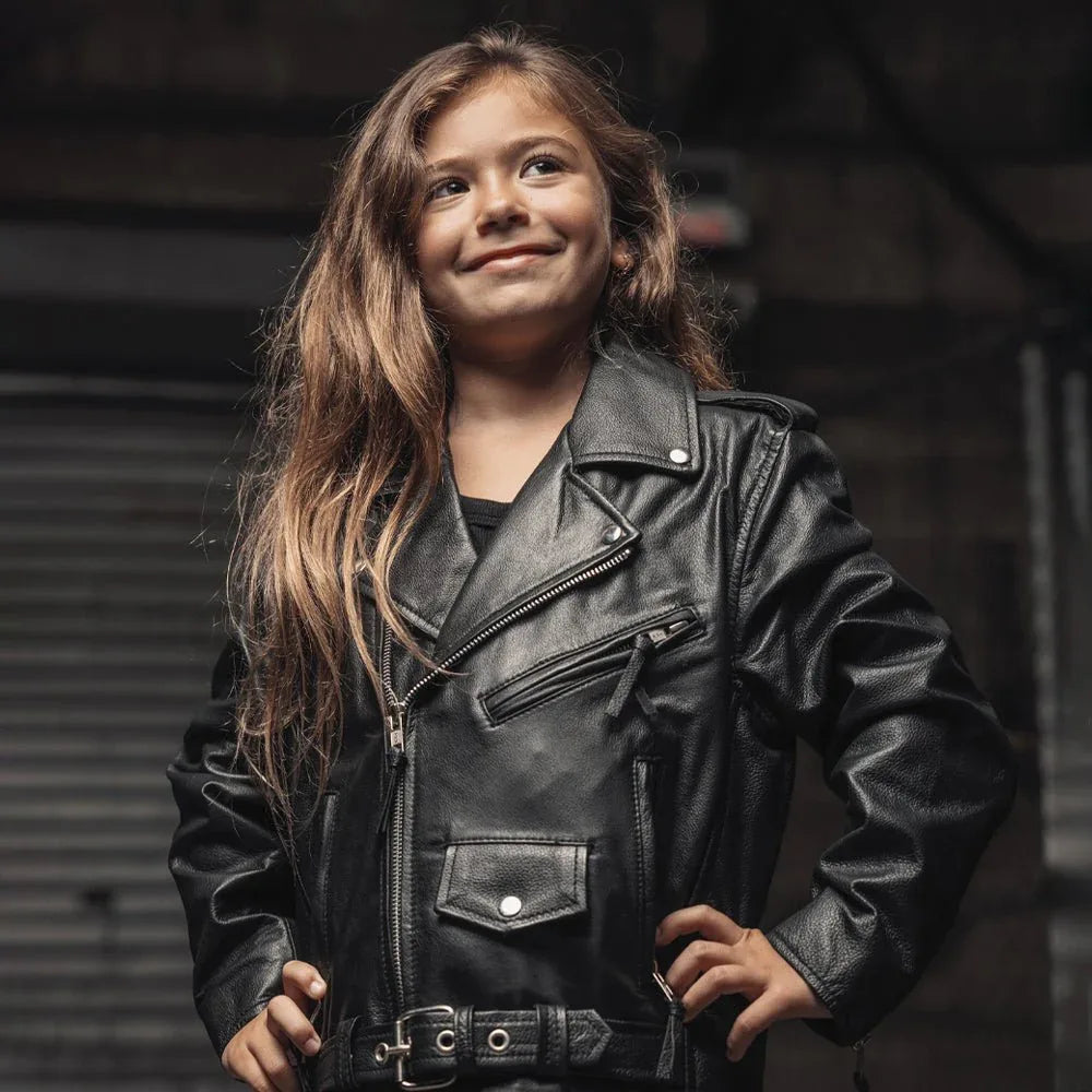 Cry Baby Kid’s Motorcycle Leather Jacket – Lightweight Riding Style - Lux Ryder