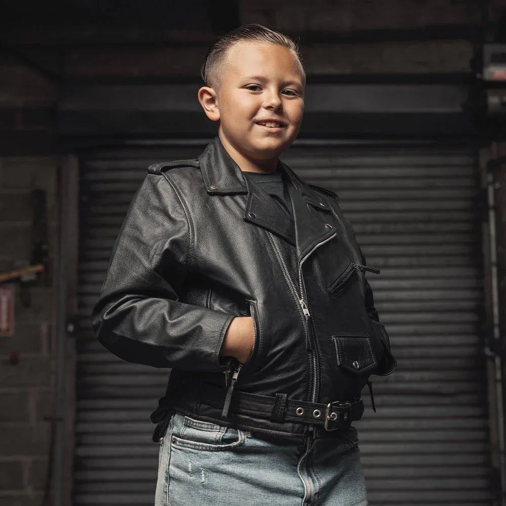 Cry Baby Kid’s Motorcycle Leather Jacket – Lightweight Riding Style - Lux Ryder